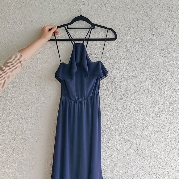 h&m navy maxi dress